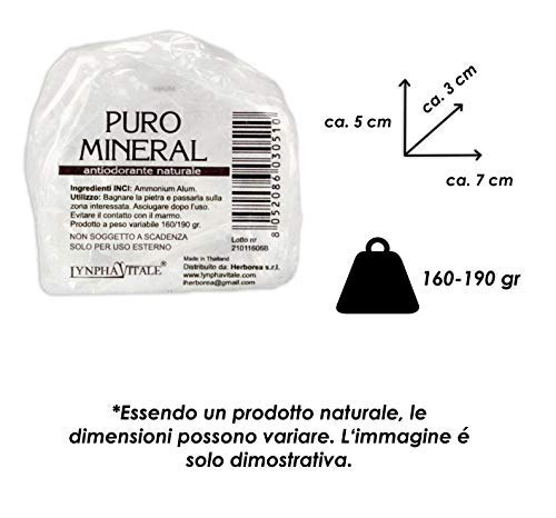 Desodorante de Alumbre de Amonio Natural en Piedra en Bruto – Kit de pesas 500/525 gr - Puro Mineral - Cantitad: 3/5 piedras