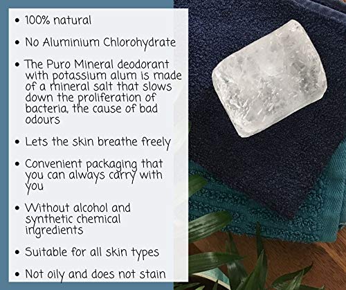 Desodorante de Alumbre de Amonio Natural en Piedra en Bruto – Kit de pesas 500/525 gr - Puro Mineral - Cantitad: 3/5 piedras