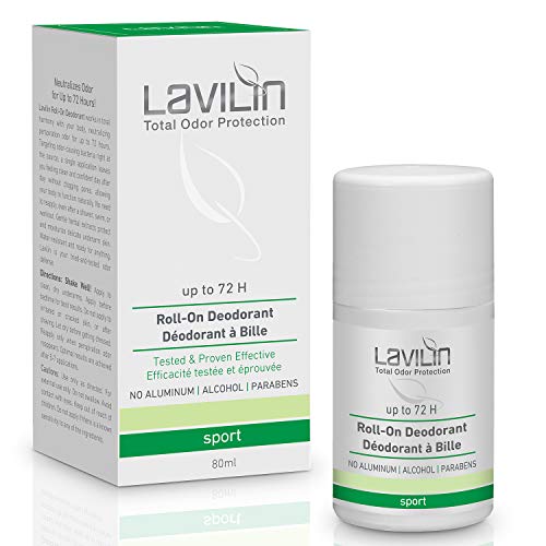 Desodorante LAVILIN Roll-On para deportes - 72 horas - Sin alcohol, parabeno ni aluminio
