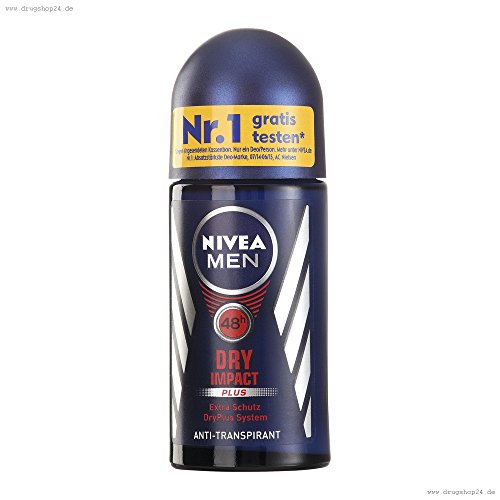 Desodorante Nivea Men Roll On Dry Impact, 50 ml.