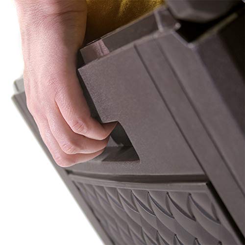 Deuba Baúl de almacenaje Marrón Cofre con Capacidad de 310L arcón Banco Almacenamiento Polipropileno contenedor de jardín