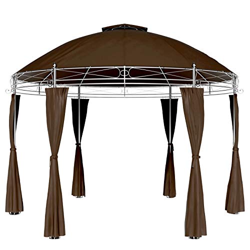 Deuba Carpa Toscana de 3,5 m Color Marrón pabellón de jardín cenador Exterior hidrófugo terraza protección