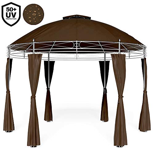 Deuba Carpa Toscana de 3,5 m Color Marrón pabellón de jardín cenador Exterior hidrófugo terraza protección