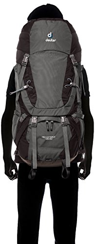 Deuter Aircontact 45 + 10 Mochila, Unisex Adulto, Verde (Granite/Black), 24x36x45 cm (W x H x L)