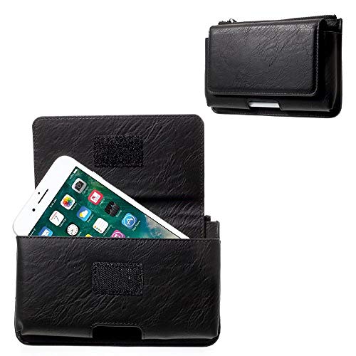 DFV mobile - Funda Estuche para Cinturon Horizontal Incluye Bolsillo Interior con Cremallera para Sony Xperia M4 Aqua (Sony Tulip SS) - Negra