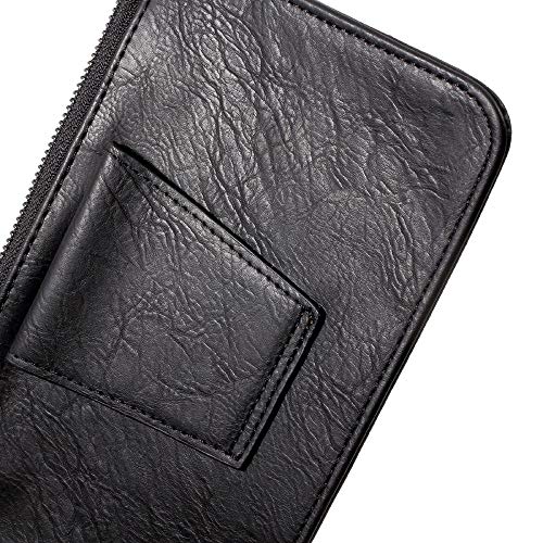 DFV mobile - Funda Estuche para Cinturon Horizontal Incluye Bolsillo Interior con Cremallera para Sony Xperia M4 Aqua (Sony Tulip SS) - Negra