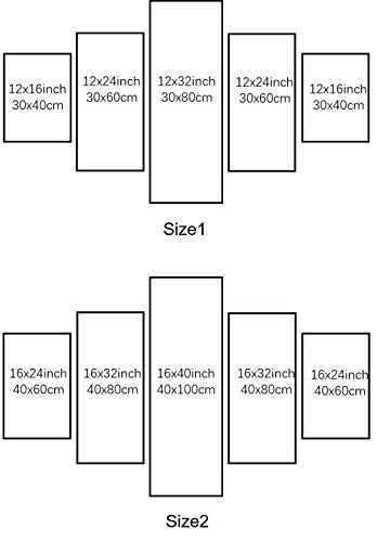 DGGDVP Imágenes de Lienzo de Estilo Chino 5 Piezas de Pintura de póster Abstracto Dental Impresiones de Pinturas de orquídeas Pinturas sobre Lienzo Tamaño de Pared 2 Marco