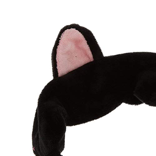 Diadema elástica para mujer con orejas de gato para el lavado de rostro, maquillaje, correr, deporte, color negro