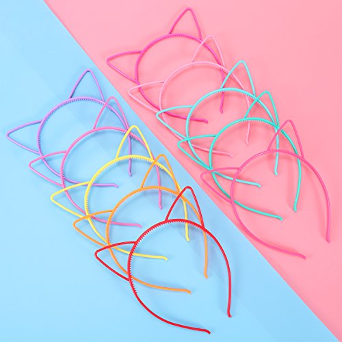 diademas con orejas de gato de plástico, disfraces o fiestas, mujeres y niñas (10pcs)