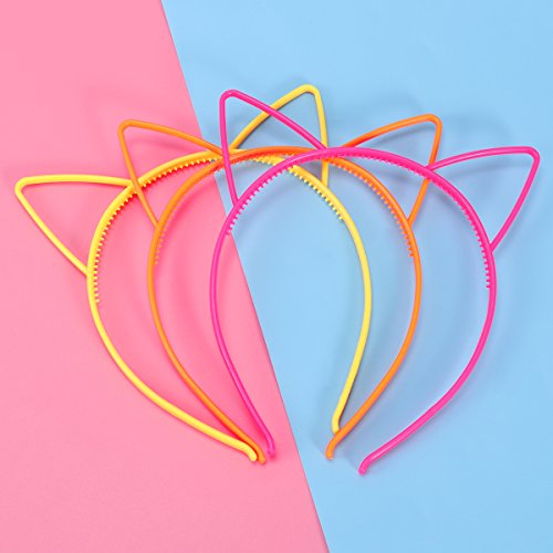 diademas con orejas de gato de plástico, disfraces o fiestas, mujeres y niñas (10pcs)