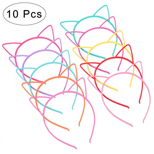 diademas con orejas de gato de plástico, disfraces o fiestas, mujeres y niñas (10pcs)