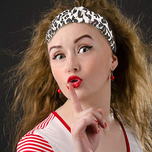 Diademas de Leopardo,Comius Sharp 6 Piezas Diademas Anchas de Leopardo con Nudo y Lunares,Diademas Anchas de Nudo Turbante Accesorios de Cabello de Satén Suave para Mujeres Niñas.