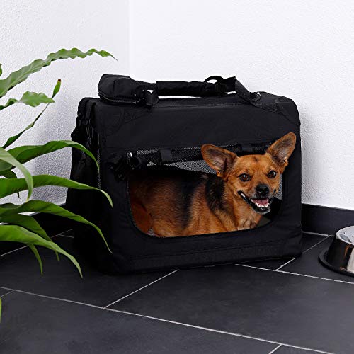 dibea Transportín para Perros Bolsa transportín para Perros Transportín Plegable Autobox Bolsa para Animales pequeños (70x52x50 cm (L), Negro)