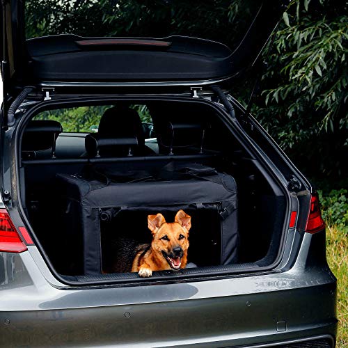 dibea Transportín para Perros Bolsa transportín para Perros Transportín Plegable Autobox Bolsa para Animales pequeños (70x52x50 cm (L), Negro)