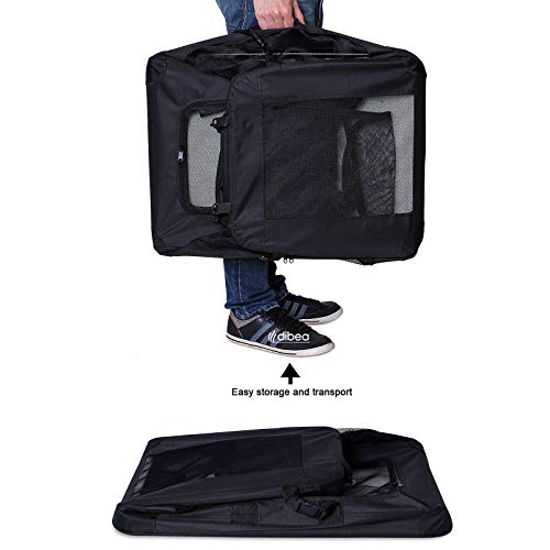 dibea Transportín para Perros Bolsa transportín para Perros Transportín Plegable Autobox Bolsa para Animales pequeños (70x52x50 cm (L), Negro)