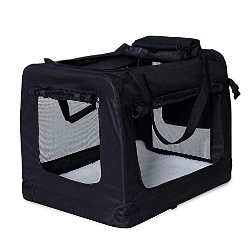 dibea Transportín para Perros Bolsa transportín para Perros Transportín Plegable Autobox Bolsa para Animales pequeños (70x52x50 cm (L), Negro)