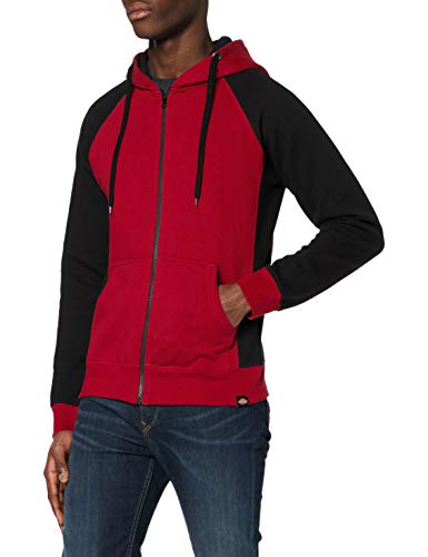 Dickies Mens Two Tone Polycotton Full Zip Adjustable Hooded Sweatshirt