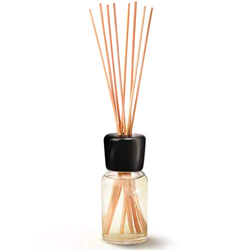 Difusor de Bergamota 100ml - con 8 palitos de bambú - Aceite Esencial Puro Natural - Fragancias de Ambiente Intensas y Duraderas - 0% Alcohol - Set de Fragancia para Aromatizar el Aire para Cuartos
