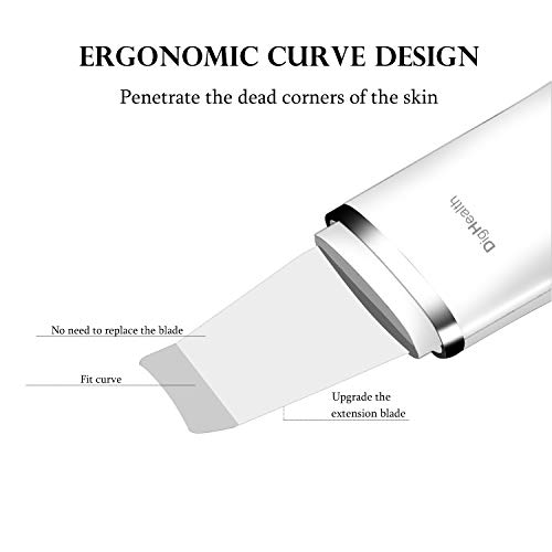 DigHealth Limpiador Facial Ultrasonico, Skin Scrubber Profesional con Función de Masaje Facial, Peeling Ultrasonico para Eliminación de la Espinilla y Limpiador de Poros, 4 Modos