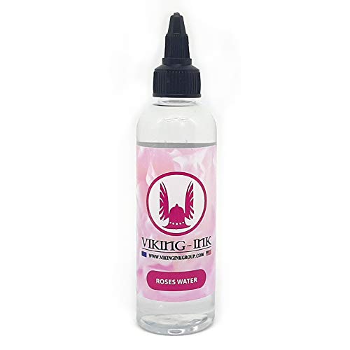 DILUYENTE para tinta de tatuaje ROSES WATER 4oz (120ml) VIKING INK USA , Mixer para tintas de colores y negros VEGAN