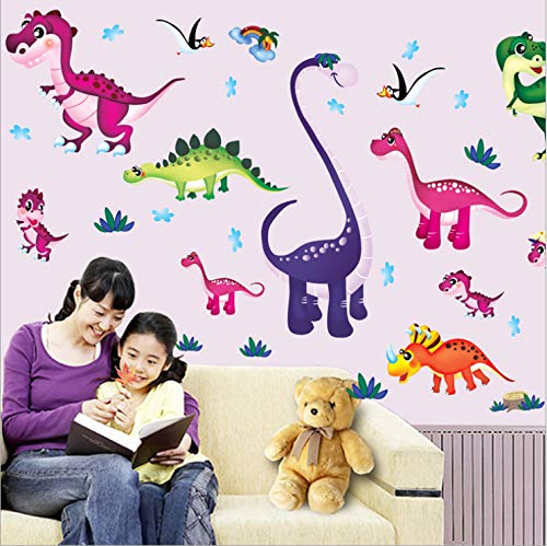Dinosaurio infantil sala de jardín de infantes fondo decorativo impermeable pegatinas de pared100 * 130 cm