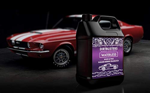 Dirtbusters Cherry - Producto pulverizador para lavado y encerado de coches sin agua con cera polimérica para una limpieza profesional sin marcas (5 litros + 500 ml)