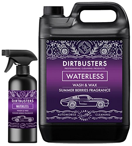 Dirtbusters Cherry - Producto pulverizador para lavado y encerado de coches sin agua con cera polimérica para una limpieza profesional sin marcas (5 litros + 500 ml)