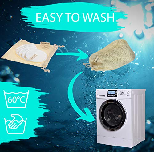 Discos Desmaquillantes Reutilizables - 18x, Algodones Desmaquillantes, Almohadillas Desmaquillantes Reutilizables, Perfecto Para Limpieza Facial, EcoPanda