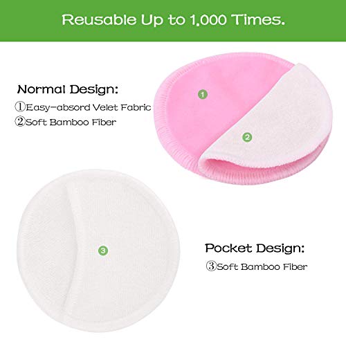 Discos Desmaquillantes Reutilizables, Aiemok 16 Discos Orgánico Almohadillas Desmaquillantes Ecológicas Con Bolsa de Lavado y Diadema, Hechos en Fibra de Bambú, Aptos Para Todo Tipo de Pieles y Bebés