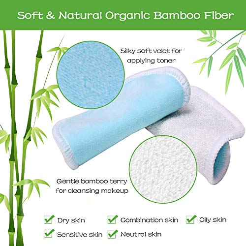 Discos Desmaquillantes Reutilizables, Aiemok 16 Discos Orgánico Almohadillas Desmaquillantes Ecológicas Con Bolsa de Lavado y Diadema, Hechos en Fibra de Bambú, Aptos Para Todo Tipo de Pieles y Bebés