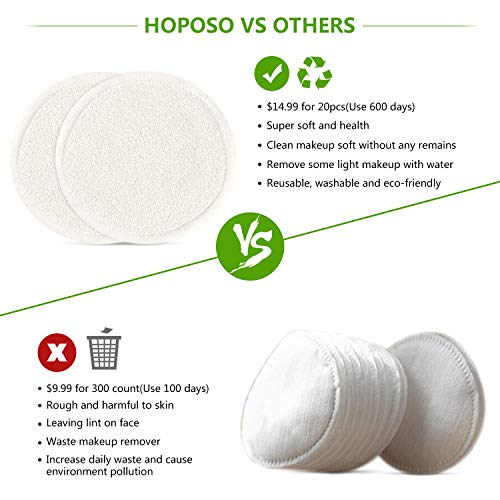 Discos Desmaquillantes Reutilizables de Bambú 20Pcs Zero Waste Reutilizable Discos Desmaquillantes Con Bolsa de Lavado