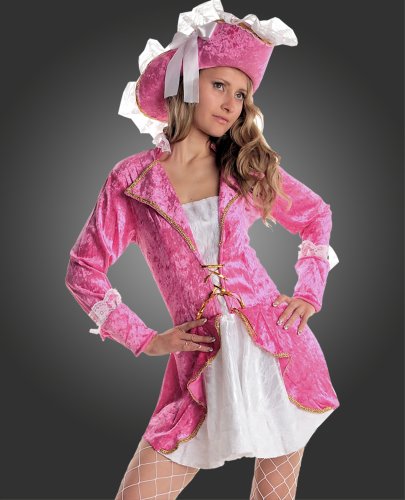 Disfraz de Pirata Caribe, Disfraz de Carnaval para Mujer, Fucsia Rosa Talla 36 38