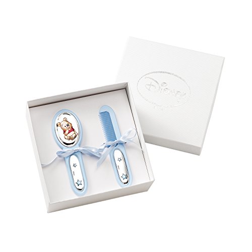 Disney Baby - Winnie The Pooh - Set de cepillo y peine - Viene en una caja - Regalo y accesorio ideal para bebés y niños pequeños - Figura plateada en la superficie