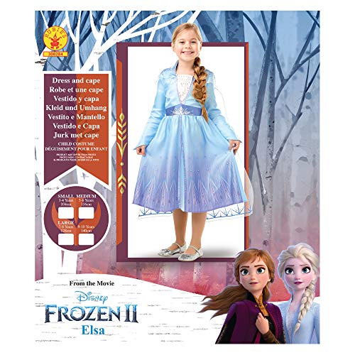 Disney, Elsa Travel Frozen2 Classic - Disfraz de Elsa Travel, Multicolor, M (5-6 años)