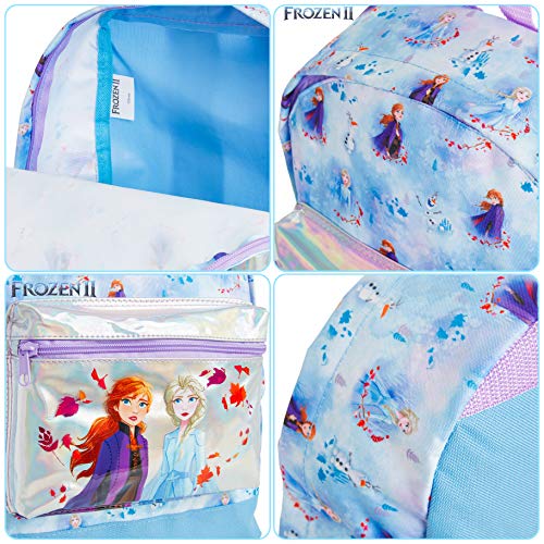 Disney Frozen 2 Mochila Escolar Infantil Para Niñas Adolescentes, Princesas Disney Anna Elsa, Mochilas Escolares Juveniles Bolsillo Delantero Confeti Brillante, Regalos Para Niños Colegio Viaje