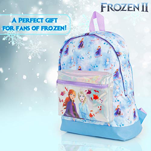 Disney Frozen 2 Mochila Escolar Infantil Para Niñas Adolescentes, Princesas Disney Anna Elsa, Mochilas Escolares Juveniles Bolsillo Delantero Confeti Brillante, Regalos Para Niños Colegio Viaje