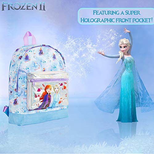 Disney Frozen 2 Mochila Escolar Infantil Para Niñas Adolescentes, Princesas Disney Anna Elsa, Mochilas Escolares Juveniles Bolsillo Delantero Confeti Brillante, Regalos Para Niños Colegio Viaje