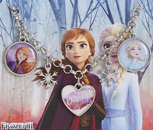 Disney Frozen 2 Set de Joyas para Niñas con Princesas Anna Elsa, Incluye 2 Juegos Collar y Pulsera con Colgantes, Juguetes Niña Regalos Frozen para Niñas Adolescente 3 + Años