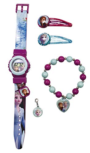Disney Frozen Set Accesorios con Reloj en Bola 2 Cestas de Regalo Muebles Pegatinas Decoración del hogar Unisex Adulto, Multicolor (Multicolor), única