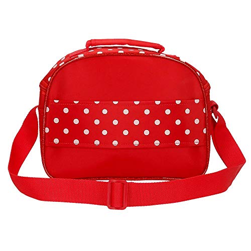 Disney Neceser Minnie Rainbow Adaptable a Trolley con Bandolera, Rojo, 25x19x10 cm