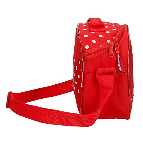 Disney Neceser Minnie Rainbow Adaptable a Trolley con Bandolera, Rojo, 25x19x10 cm