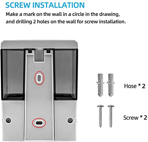 Dispensador de jabón Manual Plástico montado en la Pared 350ML, dispensador de jabón para Lavar a Mano Acondicionador de champú Dispensador de cámara de Gel de Ducha Bomba de jabón para baño o Cocina