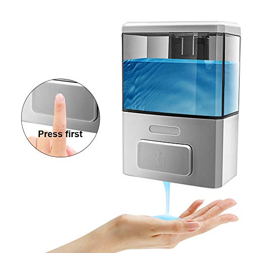Dispensador de jabón Manual Plástico montado en la Pared 350ML, dispensador de jabón para Lavar a Mano Acondicionador de champú Dispensador de cámara de Gel de Ducha Bomba de jabón para baño o Cocina