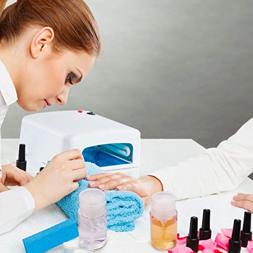 Dispensadores de Bomba Removedor de Esmalte de Uñas, Botella de Maquillaje Plástica Vacía Transparente, Empuje hacia Abajo para Quitaesmalte Alcohol para el Arte de Uñas, 2pcs