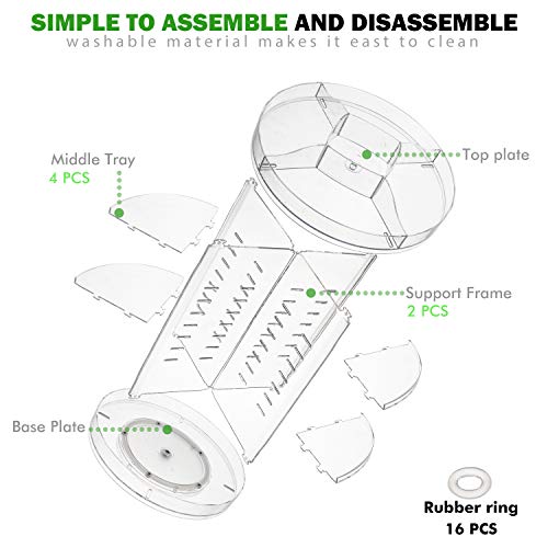Display4top Organizador del Maquillaje 360° Puede-Girar, Caja de almacenamiento de gran capacidad, adecuada para joyería, perfume, brocha de maquillaje, lápiz labial y más (Transparente A)