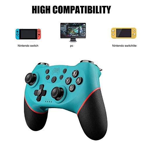 Diswoe Mando para Nintendo Switch, Wireless Bluetooth Pro Controller Controlador Inalámbrico con Función Gyro Axis/Dual Shock y Turbo Mando Inalámbrico Compatible con Nintendo Switch/Lite