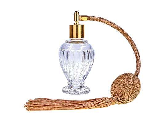 Divo - Botella con atomizador para perfume, con perilla dorada, 46 ml. Embudo de relleno y caja de regalo incluidos.