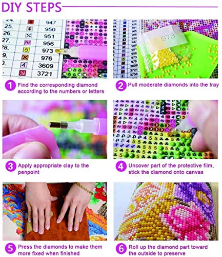 Diy 5D Diamond Pintura por Números Kits de bordado Calle paris,Niño Adultos Través Cristal Diamante Imitación Artístico Dibujo para Sala Hogar Decoración 30 x 40cm