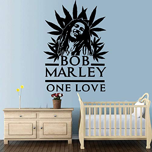 Diy Bob Marley vinilo autoadhesivo Wallpaper para niños decoración de la habitación impermeable arte de la pared Decal Wallpaper Murales rojo 28 * 39 cm