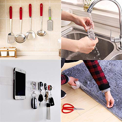 DIY Doctor Nano Adhesiva de Doble Cara Multiusos Reutilizable Fuerza de Agarre – Cinta de Gel Extraíble sin Dejar Marcas – Gran Rollo de 30 mm x 5 m, Transparente